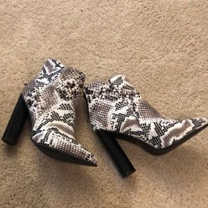 Snakeskin booties!